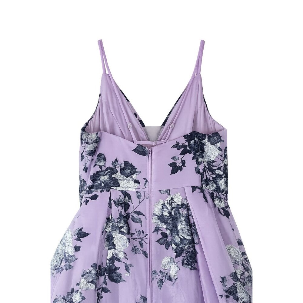 Crystal Doll Lilac Metallic Floral BIG SKIRT POCKETS Prom Ball Dress, Sz 13 - Picture 6 of 10